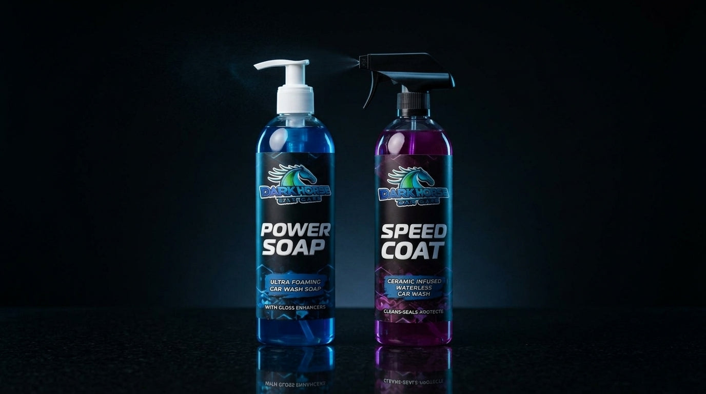 Dark Horse 2-Step Bundle - Studio Shot - Power Soap and Speed Coat