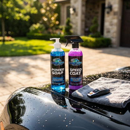 Dark Horse 2-Step System Bundle - Power Soap and Speed Coat on sports car