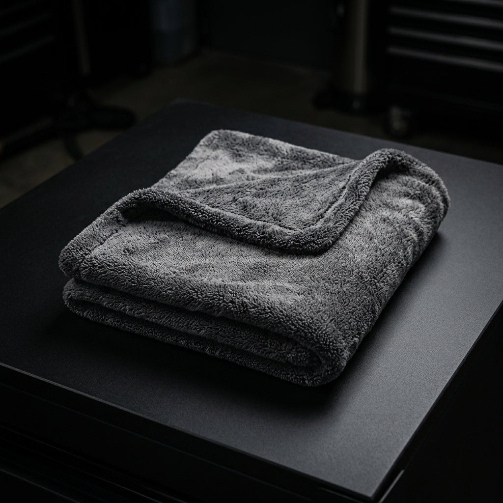 Dark Horse Drying Towel - Folded on matte black surface